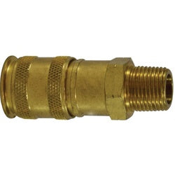 28589 - 1/4 in Body x 3/8 in Male NPT Brass Universal Male Coupler, 250 psi Maximum Pressure