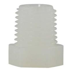 28608W - 1-1/2 in MPT Hex Head Plug Fitting - White Nylon, 125 PSI, -40 to 200°F