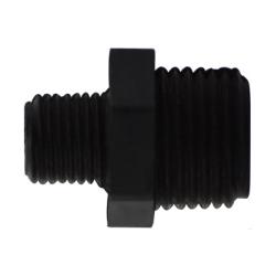 28628B - Reducing Hex Nipple - 3/4 in MPT x 3/8 in MPT Polyethylene Fitting