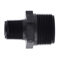 28633P - Polypropylene Reducing Hex Nipple 1-1/4 in MPT x 1 in MPT, 125 psi Rating