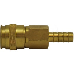 28691 - Brass Universal Hose ID Coupler 1/4-in Body x 3/8-in Barb for Air, Water, Grease
