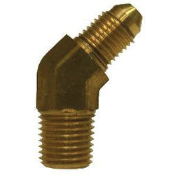 28724F - 45-Degree Elbow Fitting, 7/16-in Male 37° JIC x 1/4-in MIP, Forged Brass