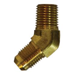 28731F - 45-Degree Elbow Fitting - 9/16-in Male JIC x 1/4-in MIP - Forged Brass