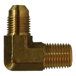 28770F - 90-Degree Elbow - 9/16 in Male 37-Degree JIC x 1/4 in MIP Forged Brass Fitting