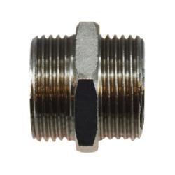 28812 - 1-in x 3/4-in Male BSPP Brass Reducing Nipple with Nickel Plated Finish