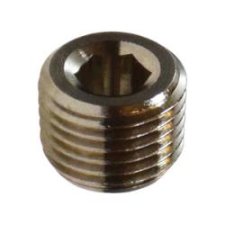 28840 - 1/8-in BSPT Brass Countersunk Hex Plug with Nickel Finish