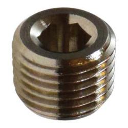 28841 - Brass Countersunk Hex Plug 1/4-in BSPT - Durable Nickel-Plated Finish