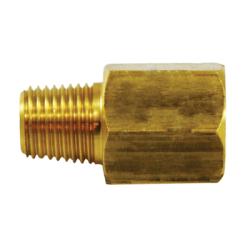 28861 - 1/4-in Male BSPT x 1/4-in FIP Brass Pipe Adapter with Nickel Finish