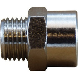 28883 - Brass Adapter 1/4-in Male BSPP x 1/4-in Female BSPP, Nickel-Plated Finish