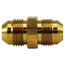 28966 - 1/4-in Male JIC Flared Brass Straight Tube Union Fitting, 1.35 in Length, 0.49 in Hex Size