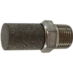 300031 - #10-32 Nominal MPT Stainless Steel Muffler, Max Pressure 300 psi