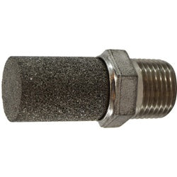 300033 - 1/4 in MPT Muffler, 303 Stainless Steel, Max Pressure 300 psi
