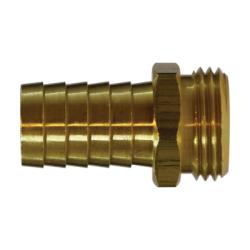 30040 - Brass Straight Male Hex Adapter 1/2-in to 3/4-in, Max 75 psi