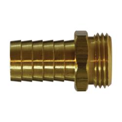 30042 - 3/4-in Barbed Straight Male Hex Adapter, Brass, 1.88 in Long, 75 psi Max Pressure