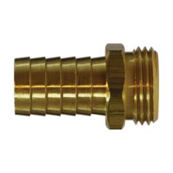30043 - Brass Straight Male Hex Adapter - 1-in Barbed x 1-in MGH Connection