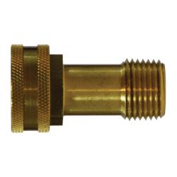 30047 - Brass Straight Swivel Adapter 3/4" FGH to 1/4" MNPTF, 2.04" Length, Max 75 psi