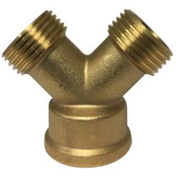 707461-12 - Lead-Free Brass Wye Connector - 3/4 in FGH x 3/4 in MGH x 3/4 in MGH