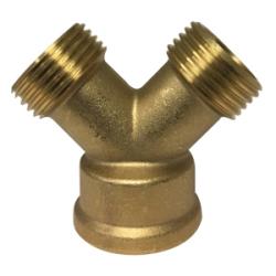 30141 - Zinc Alloy Wye Connector 3/4 in FGH x 3/4 in MGH x 3/4 in MGH for Garden Hoses
