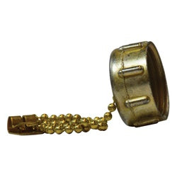 30142 - 3/4 in Female Garden Hose Cap with Chain, 7.5 in Length, Die-Cast Zinc
