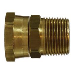30182 - 3/4-inch Female Garden Hose to 3/4-inch Male NPTF Brass Crimp Swivel Adapter, 1.43-inch Length
