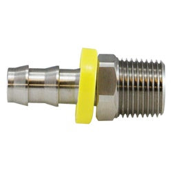 30201SS - 1/4 in Push-On Hose Barb x 1/4 in MIP Stainless Steel Adapter, 1.61 in Length