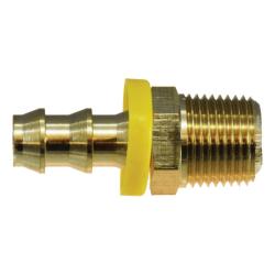 30218 - 1/2 in Push-On Hose Barbed to 1 in MNPTF Brass Straight Adapter