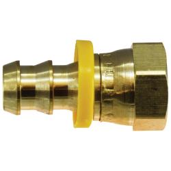 30231 - 1/4-in Push-On Hose Barbed x 5/16-in Female SAE Swivel Brass Adapter