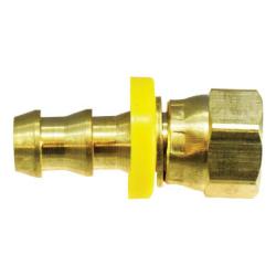 30429 - Brass Swivel Connector 1-in Push-On Hose Barb x 1-in Female JIC, 150 psi Maximum Pressure