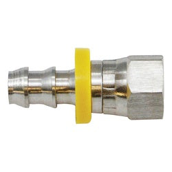 30269SS - 3/4 in Push-On Hose Barbed x 3/4 in Female 37° JIC Flared Straight Swivel Adapter, 2.53 in Long 316 SS