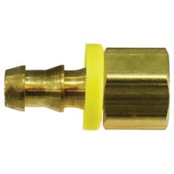 30398 - 5/8 in Push-On Hose Barbed x 3/8 in FIP Brass Straight Adapter, 3/4 in Hex, 150 psi
