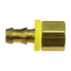 30403 - 5/8 in Push-On Hose Barbed to 3/4 in FPT Brass Rigid Adapter, 2.26 in Length