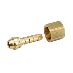 30409 - Brass Right-Hand Thread Welding Stem Assembly - 1/4 in Hose Barb & 9/16-18 UNF Threaded End