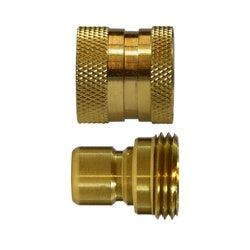30450 - Brass Quick Disconnect Coupler Set - 3/4-in Female Coupler x 3/4-in Male Plug, 150 psi, 35-100°F