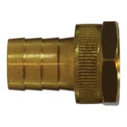 30454 - Brass 5/8-in Barbed x 3/4-in Female Garden Hose Hex Adapter with Hex Nut