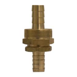 30457 - Brass Coupling Set with Hex Nut - 1/2 in Barbed x 1/2 in Barbed Connections