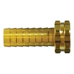 30505 - 1/2 in Barbed x 3/4 in FGH Brass Straight Hex Swivel Adapter, 2.55 in Length