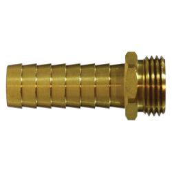 30513 - 1 in x 1 in Brass Straight Male End Hex Adapter for Garden Hose and MGH