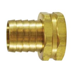 30546 - Brass Short Shank Hex Adapter, 5/8 in Barbed to 3/4 in FNPSM, 1.47 in Length