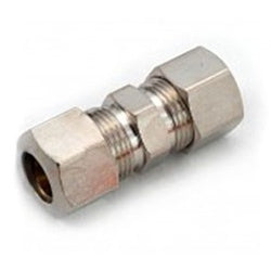 31066LF - 3/8-in Compression Union Fitting, Lead-Free Brass, Suitable for Aluminum, Copper, Plastic Tubing