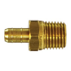 32153 - 3/8 in Barbed x 1/4 in MIP Brass Adapter, Max 150 psi
