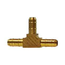 32159 - Brass Union Tee Fitting - 1/4 in Tube OD x 1/4 in Barbed x 1/4 in Barbed Connections
