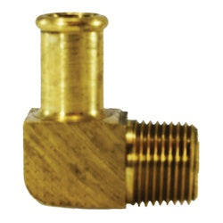 32190 - 90-Degree Brass Elbow Fitting, 3/4 in Bubble Barbed x 1/2 in MIP