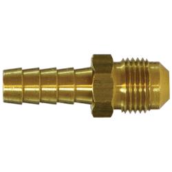 32322 - Brass 3/16-in Hose Barbed x 1/4-in Male BSPT 45-Degree Adapter, 1.5 in Length
