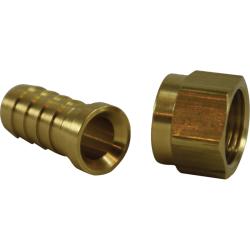 32335 - 5/16-in Hose Barb to 3/8-in Female JIC Brass Flare Swivel Adapter