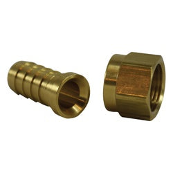 32337LF - 1/4 in Hose Barbed to 1/4 in Female SAE 45 deg/37 deg JIC Flared Swivel Adapter, Lead-Free Brass