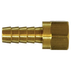 32397C - 1 in Hose Barbed x 1 in Female 37° JIC Flared Brass Crimp Style Straight Connector