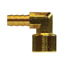 32405 - Forged Brass 90-Degree Elbow Fitting - 3/8-in Hose Barb x 3/8-in Female NPTF