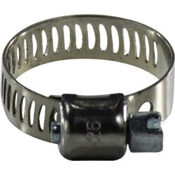 325008 - 5/16 in x 7/16 in Miniature Worm Gear Clamp - 7/16 in to 1 in Diameter - Stainless Steel