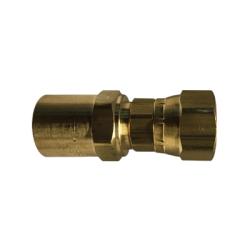 32772 - Durable Brass Reusable Swivel Adapter - 1/4 in Hose Barbed & 1/4 in FNPSM Connection