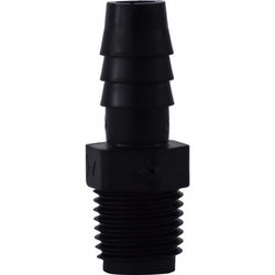 33014B - Polyethylene Adapter 3/8-in Hose Barbed to 1/2-in MIP, Max Pressure 125 psi
